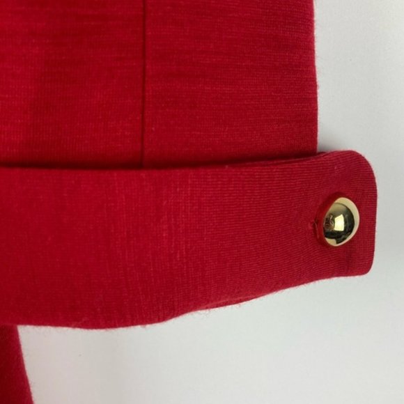 Milly Red Wool Dress Gold Chain Size P Gossip Girl - Picture 15 of 15